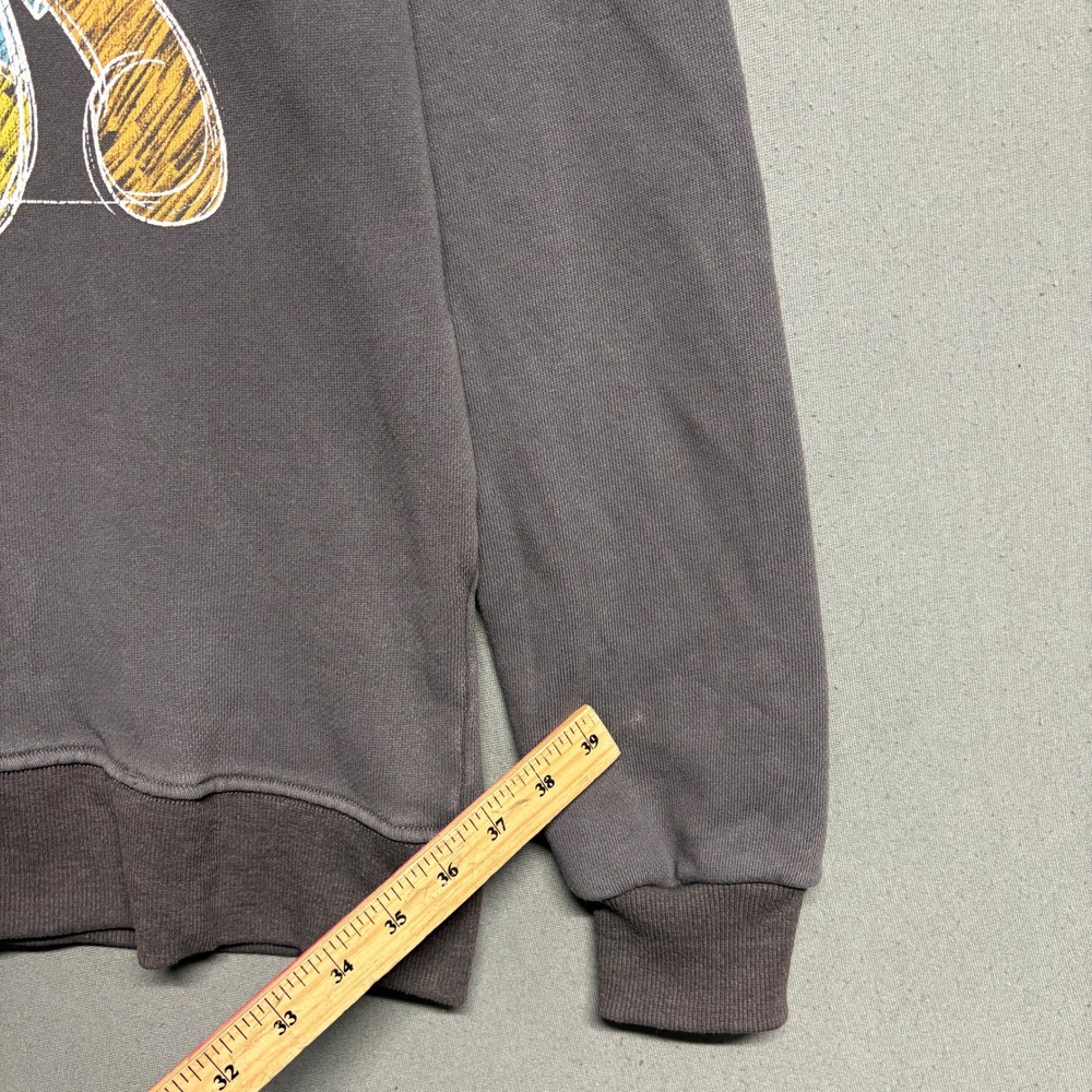 13De Marzo Bear Graphic Sweatshirt Mens Medium Faded Black Excellent Crayon Art - Picture 11 of 16